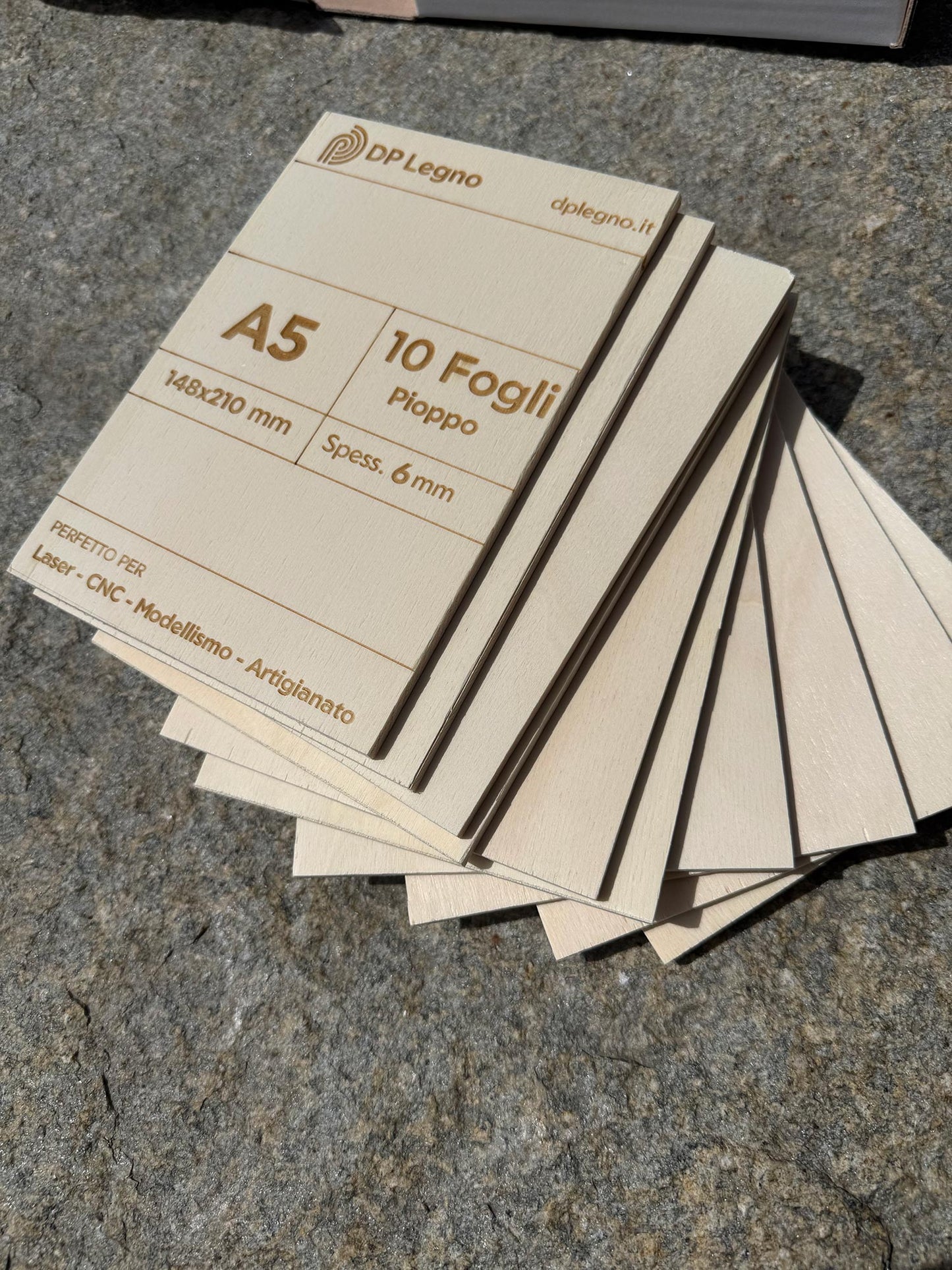 Pack Compensato in Pioppo per Laser, CNC e Modellismo - A5 (148x210 mm)