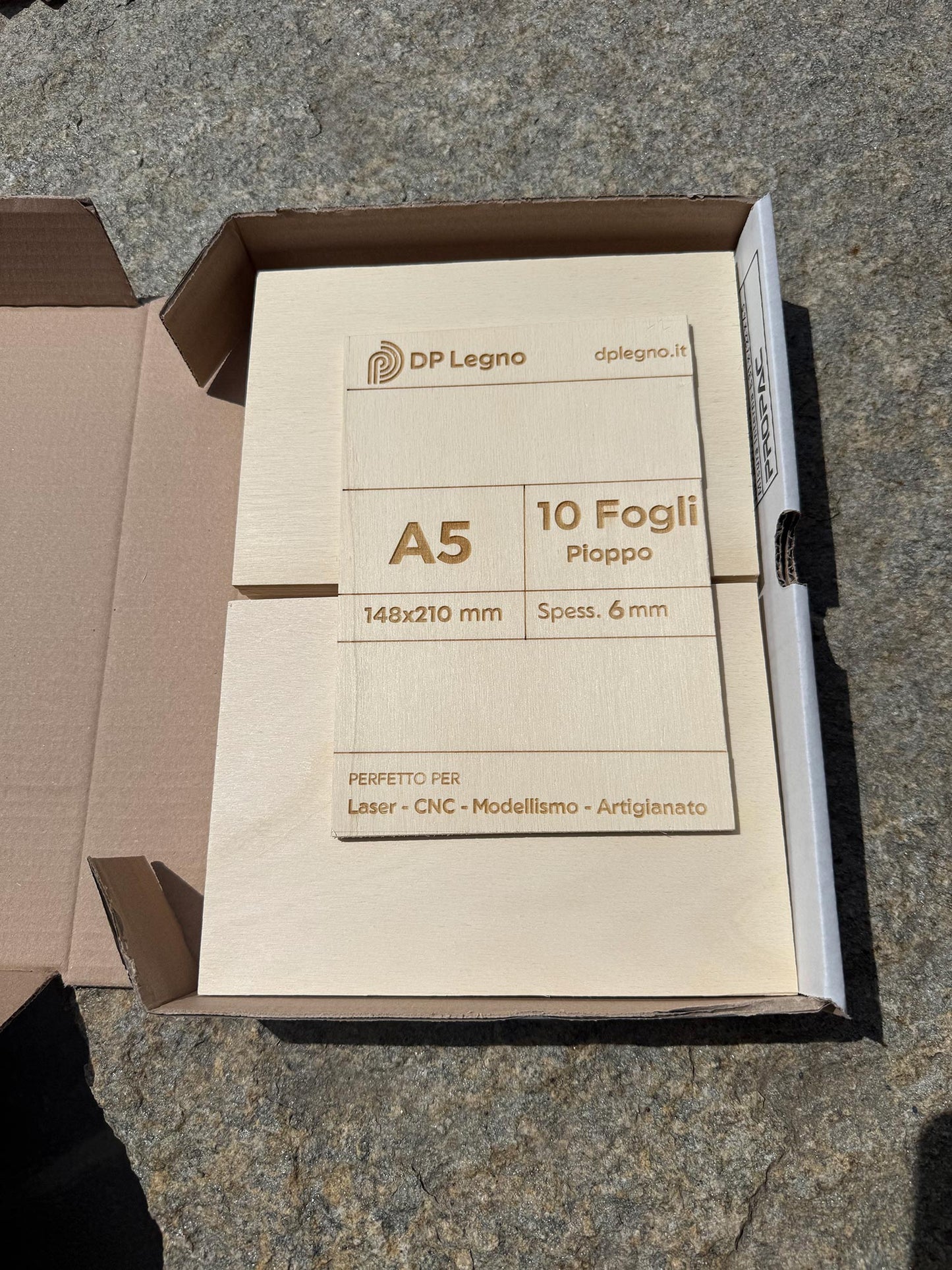 Pack Compensato in Pioppo per Laser, CNC e Modellismo - A5 (148x210 mm)