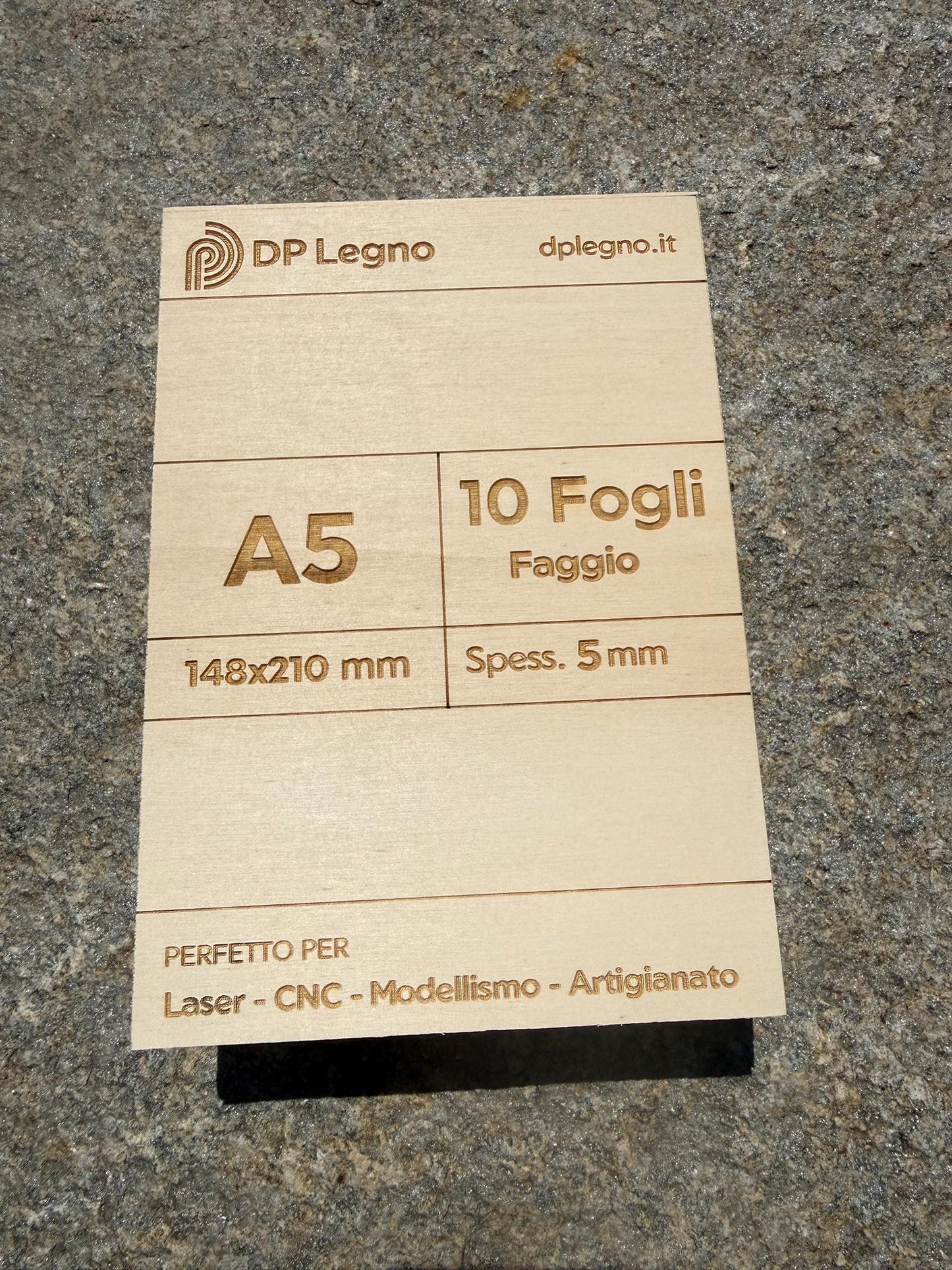 Pack Compensato in Faggio per Laser, CNC e Modellismo - A5 (148x210 mm)