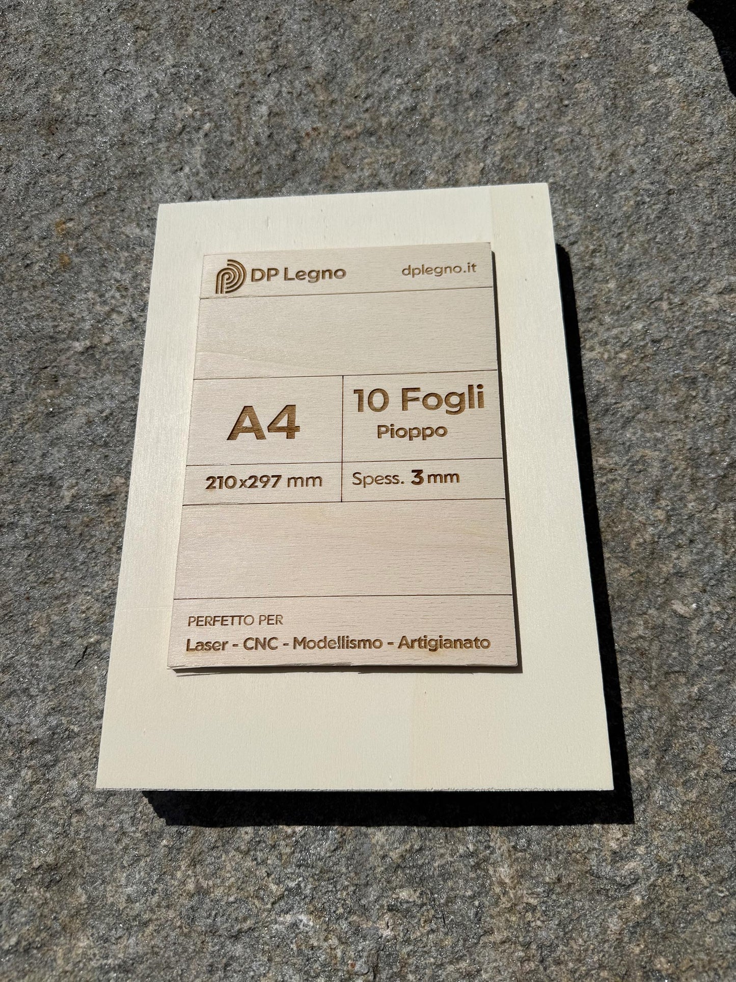 Pack Compensato in Pioppo per Laser, CNC e Modellismo - A4 (297x210 mm)