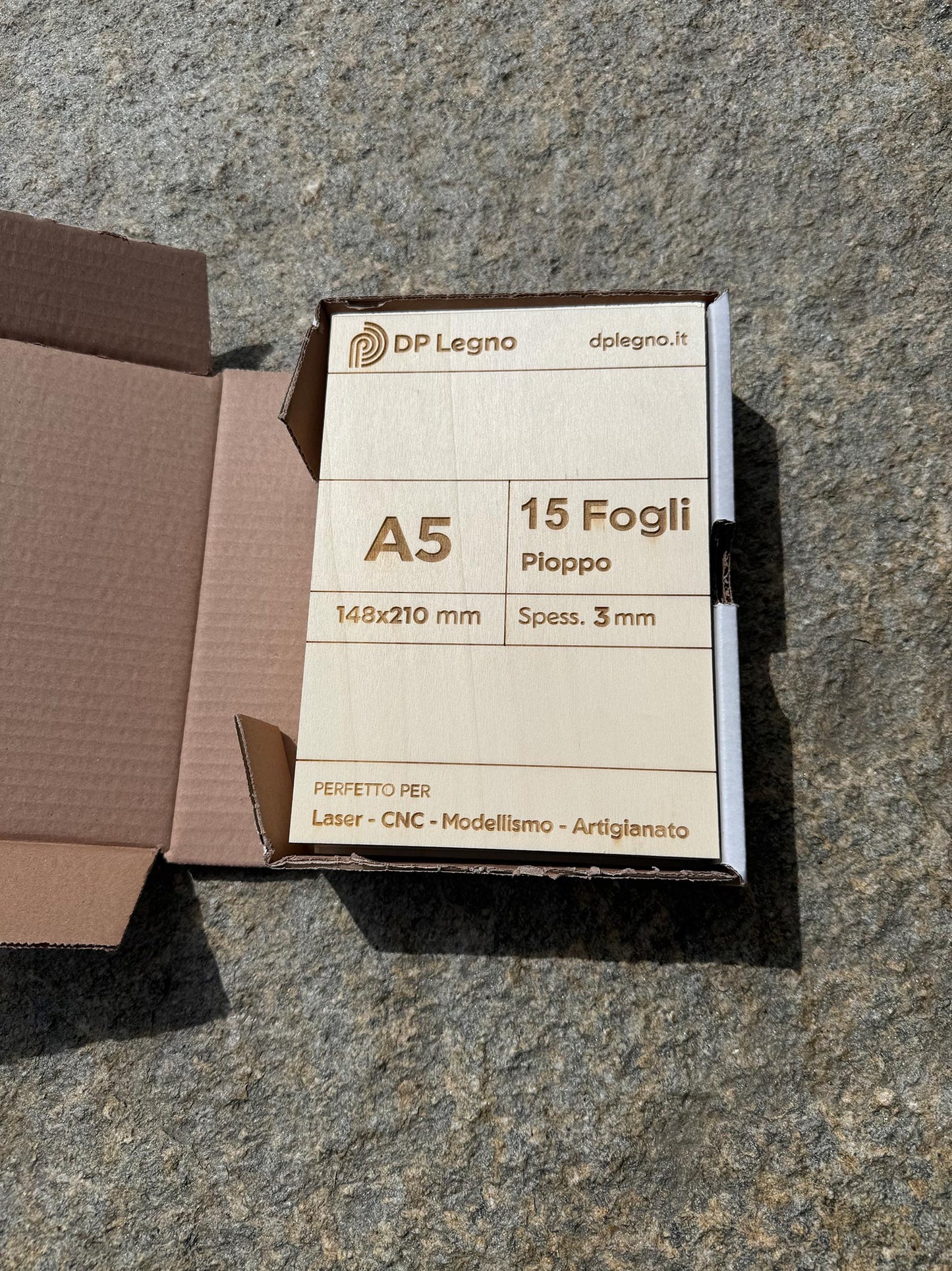 Pack Compensato in Pioppo per Laser, CNC e Modellismo - A5 (148x210 mm)