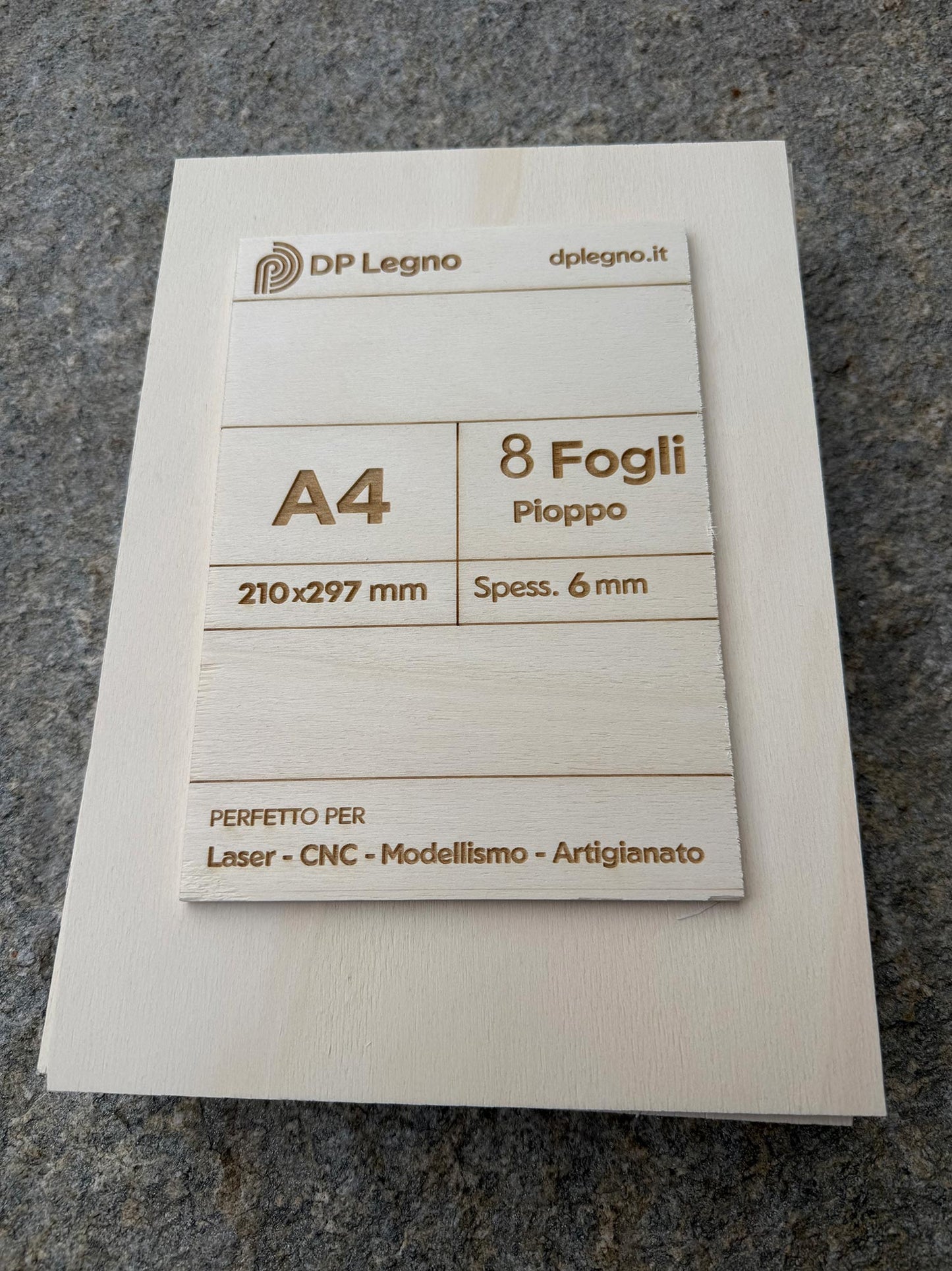 Pack Compensato in Pioppo per Laser, CNC e Modellismo - A4 (297x210 mm)