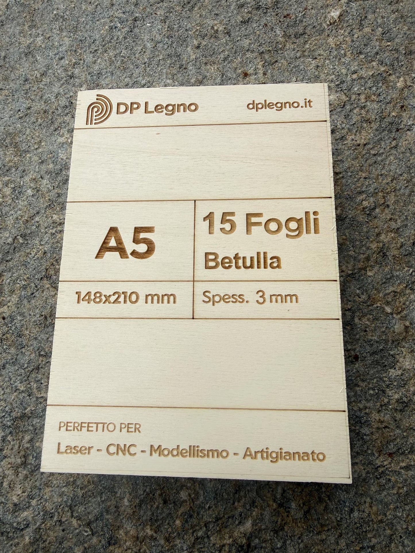 Pack Compensato in Betulla per Laser, CNC e Modellismo - A5 (148x210 mm)